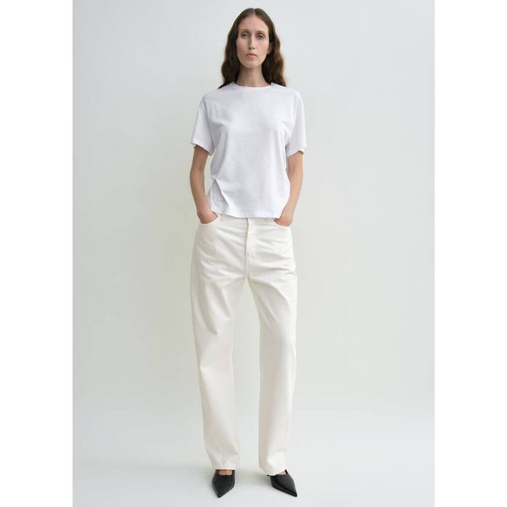 TOTEME Twisted Seam Denim Straight Leg Jeans in Off White 28 32